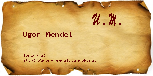 Ugor Mendel névjegykártya